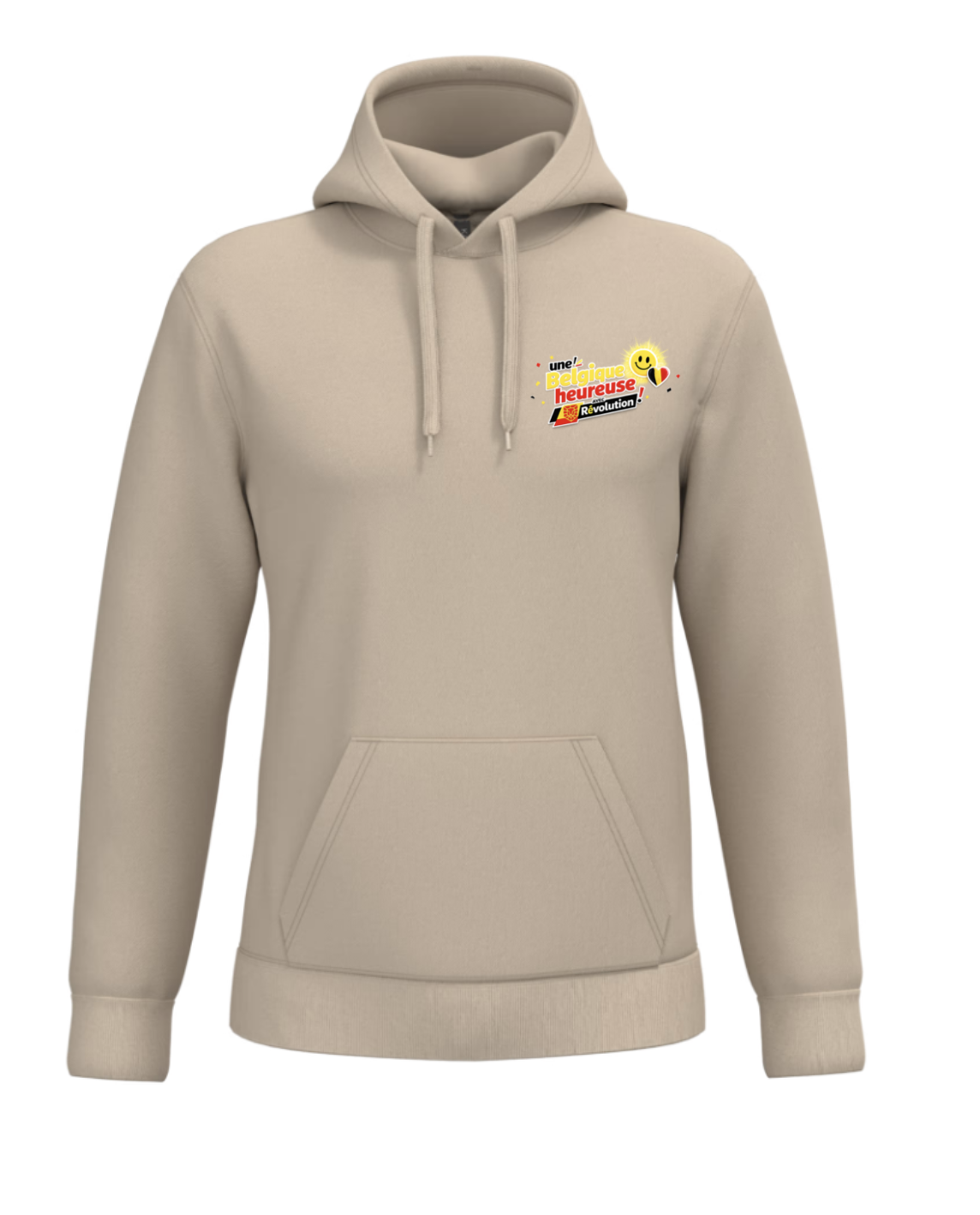 Beige hoodie "Une Belgique Heureuse"
